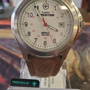 Timex® Expedition® Field Metal Brown Leather Strap Watch T443819J NEW IN BOX